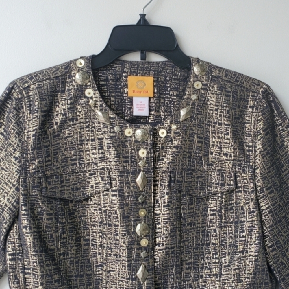 Ruby Rd. Jeweled Button Jacket - Picture 3 of 6